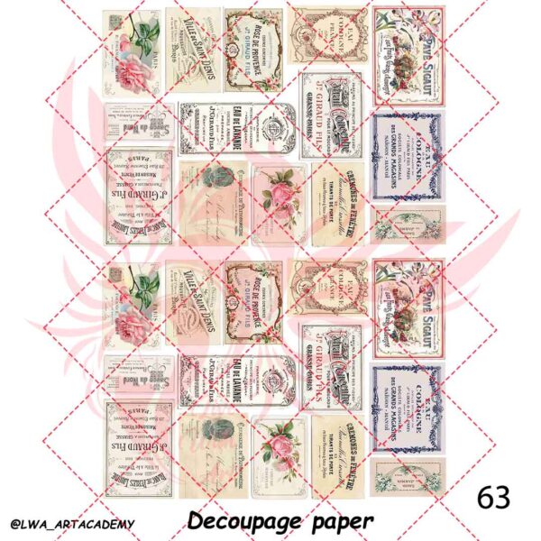 63 کاغذ دکوپاژ (Decoupage Paper) - تصویر 1