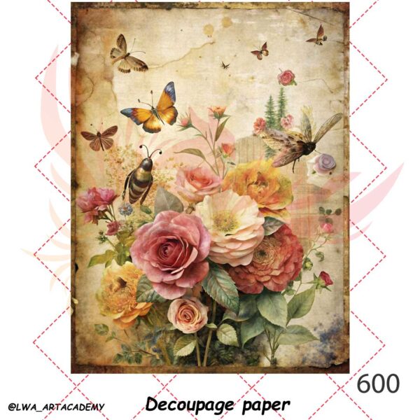 600 کاغذ دکوپاژ (Decoupage Paper) - تصویر 1