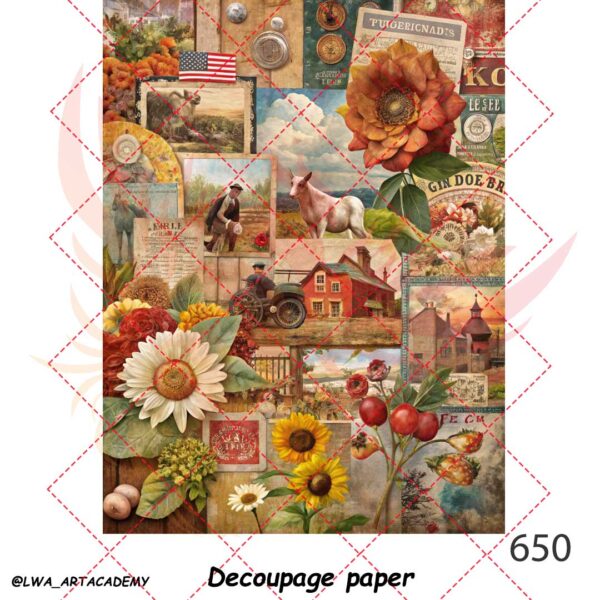650 کاغذ دکوپاژ (Decoupage Paper) - تصویر 1