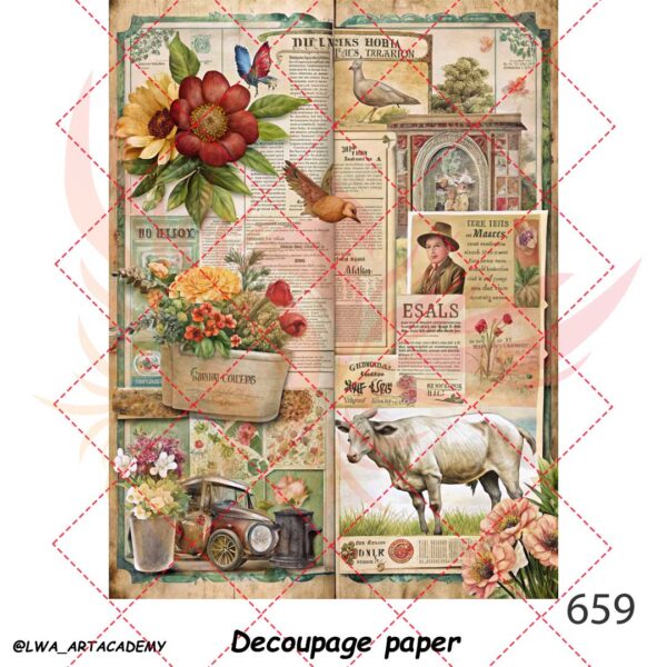 659 کاغذ دکوپاژ (Decoupage Paper) - تصویر 1