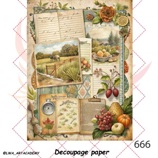 666 کاغذ دکوپاژ (Decoupage Paper) - تصویر 1